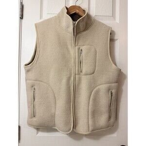 Coaco Fleece Polyester Soft Warm Full Zip Beige Size-Lg with zippered pockets